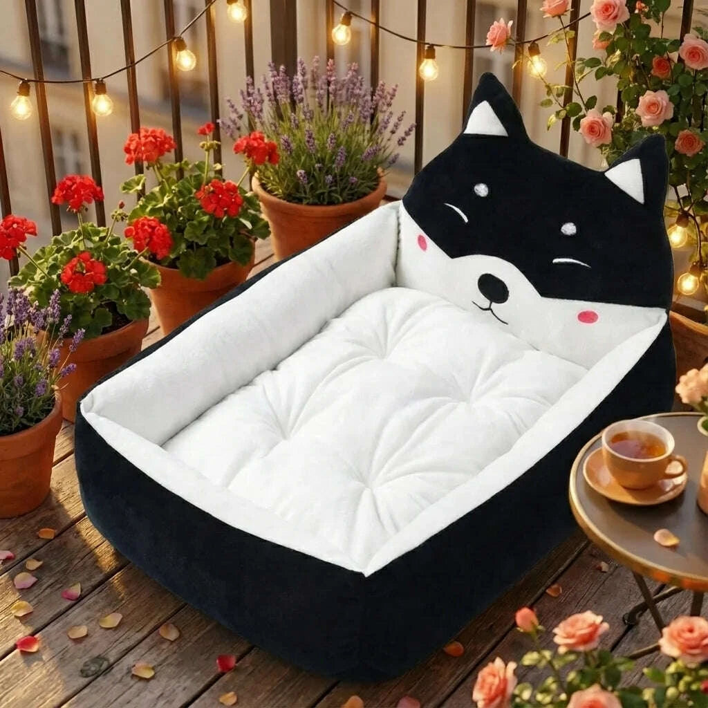 Gros plan sur le coussin blanc matelassé et les bords rembourrés du panier noir