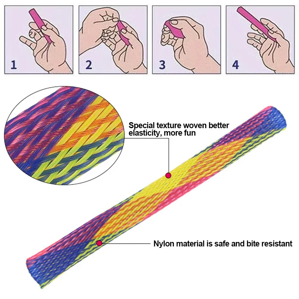 Colorful spring tube cat toys, set of 10