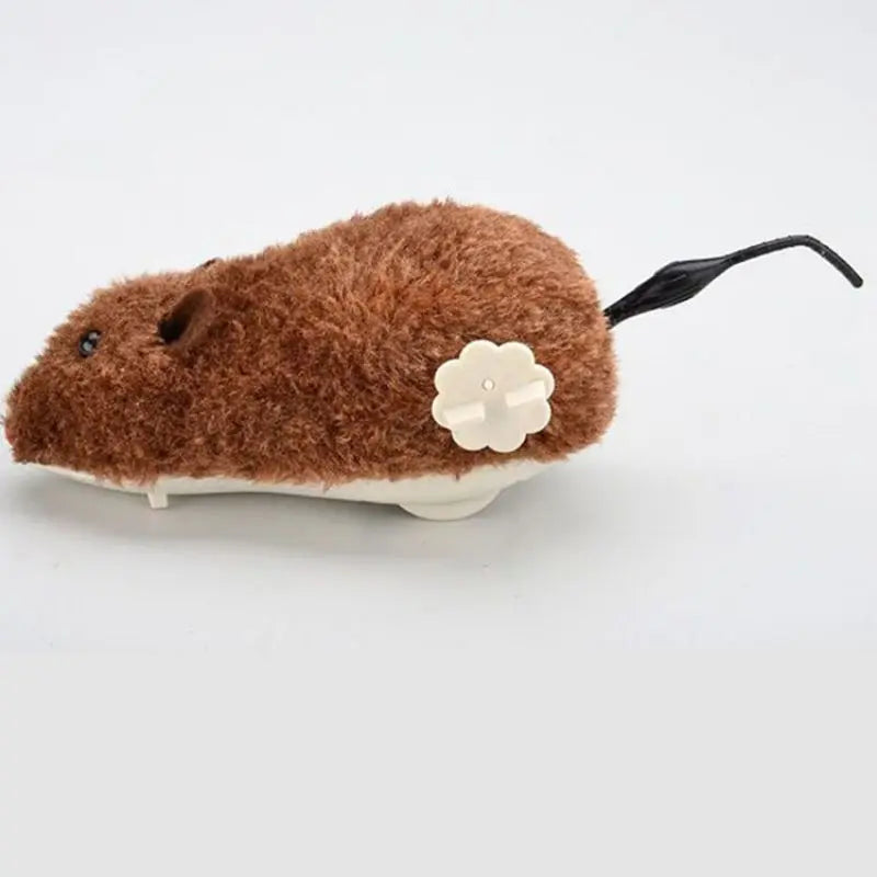 Plush wind-up mouse cat toy