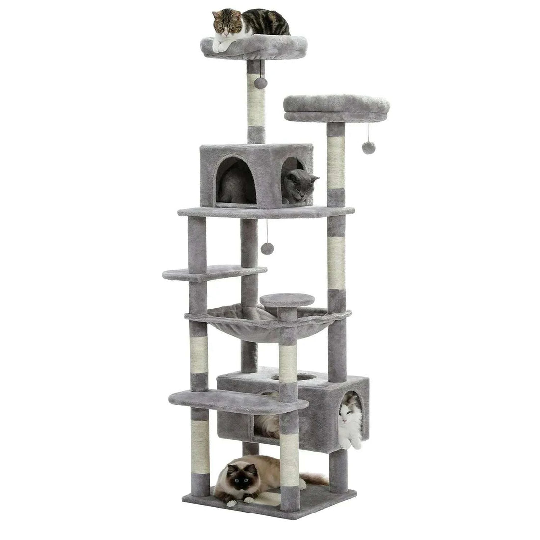 Large gray cat tree for Maine Coon
