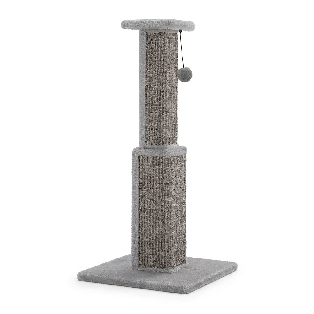 Tall woven sisal scratching post, gray