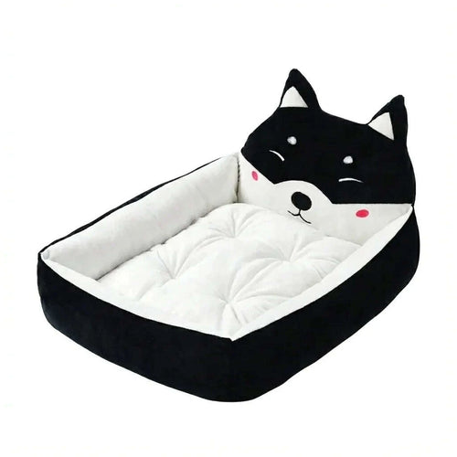 Cozy black cat bed