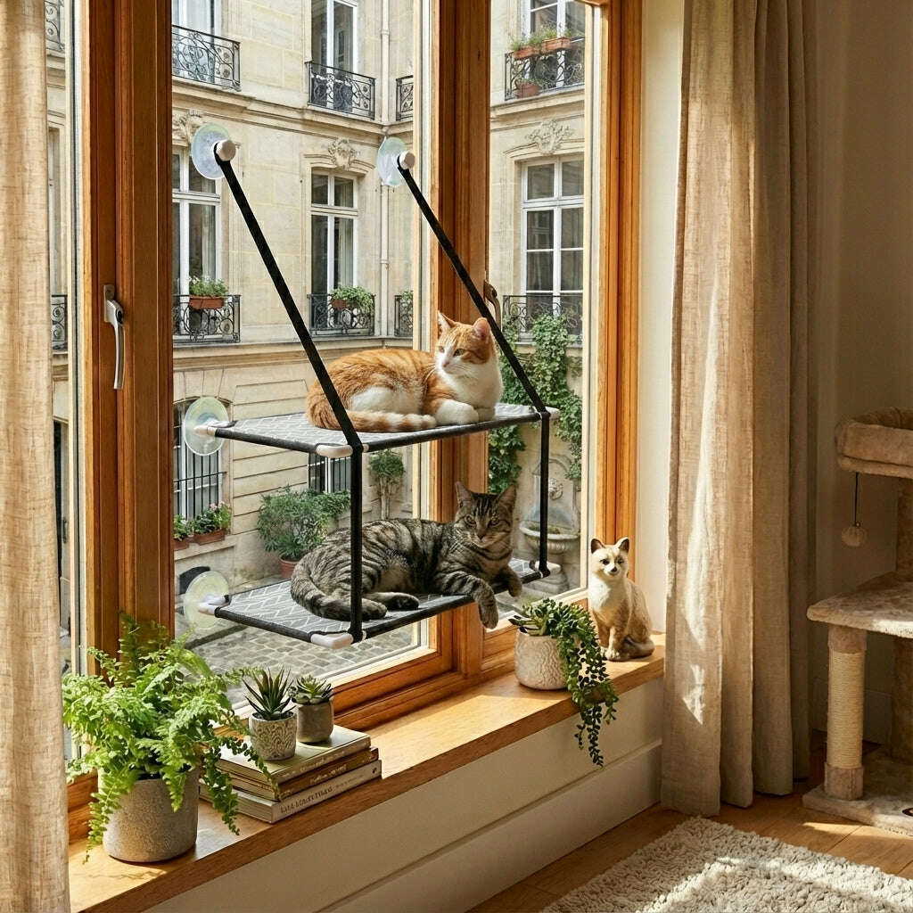 Cat window perch for Maine Coon