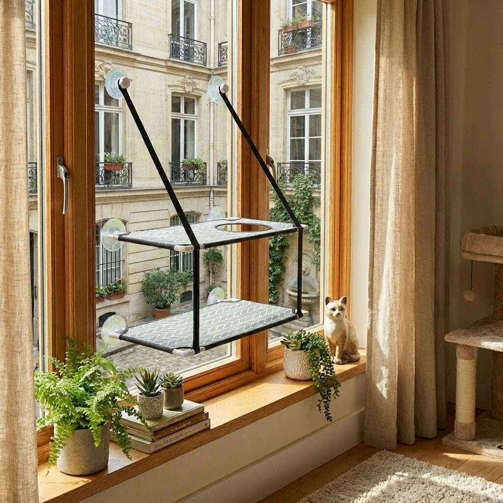 Cat window perch for Maine Coon