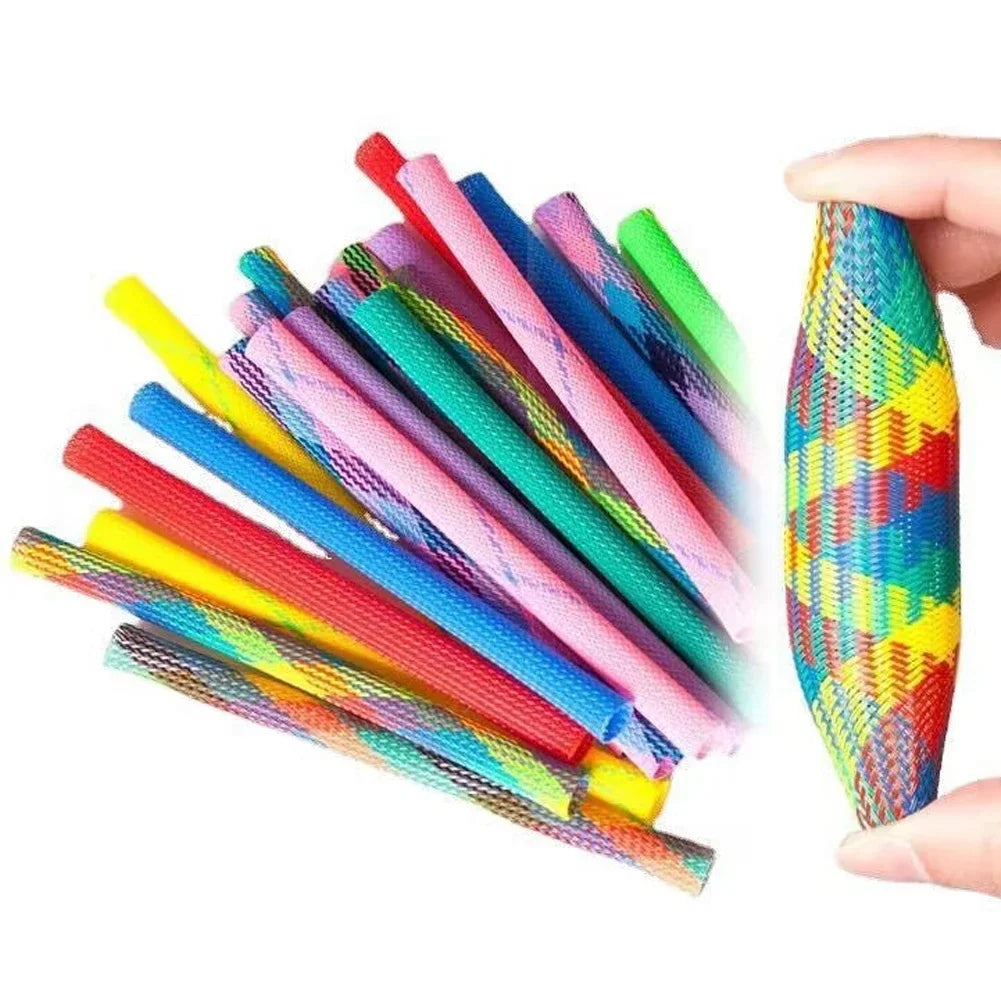 Colorful spring tube cat toys, set of 10