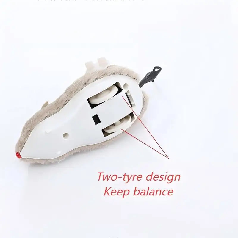 Plush wind-up mouse cat toy