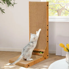 Poteau griffoir vertical en carton pour chat