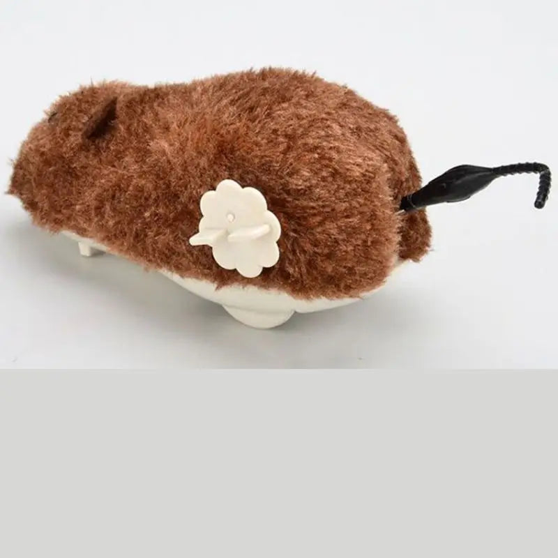 Plush wind-up mouse cat toy