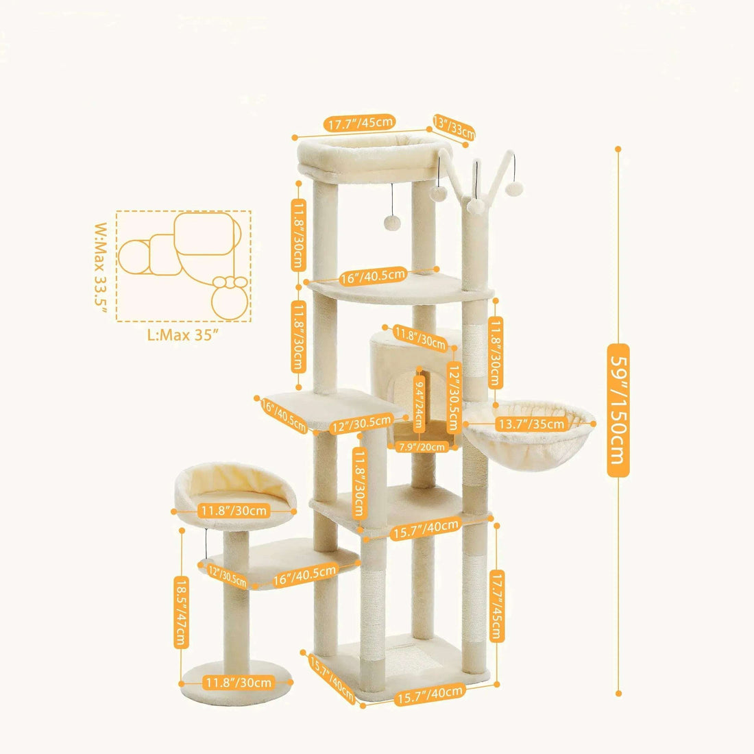 Giant multi-level cat tree