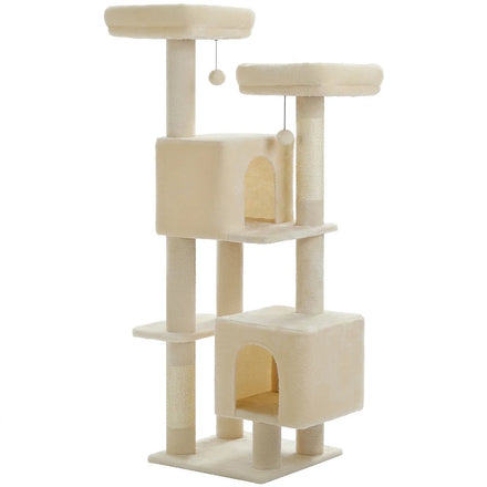 52" cactus cat tree with two condos, beige