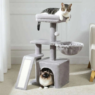 Petit arbre à chat design 80 cm avec niche et hamac