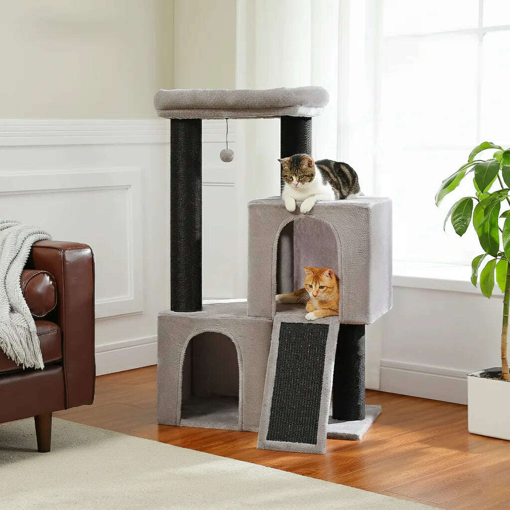 Modern designer cat tree, full view